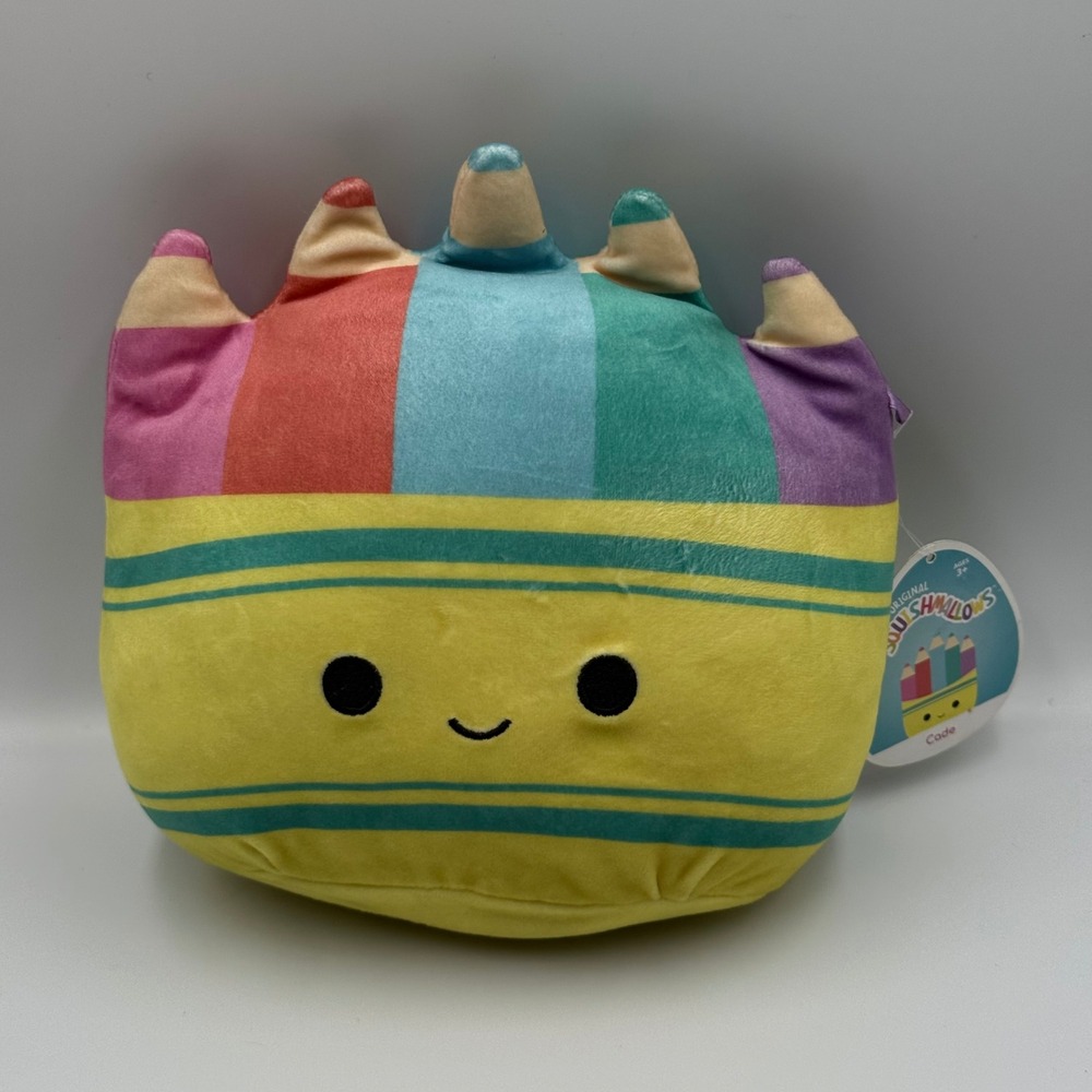 Squishmallows 8 Inch Cade the Crayon Box Back to School Plush Kellytoy NWT